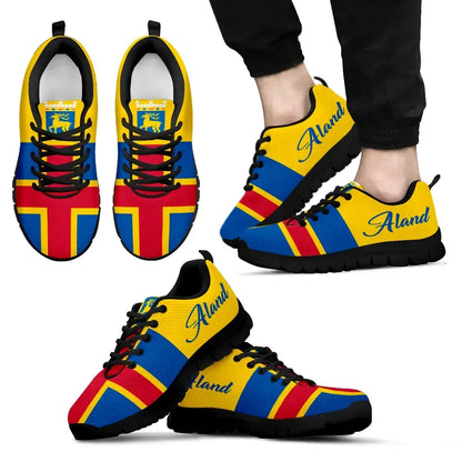 Aland Islands Flag With Coat Of Arms Sneakers
