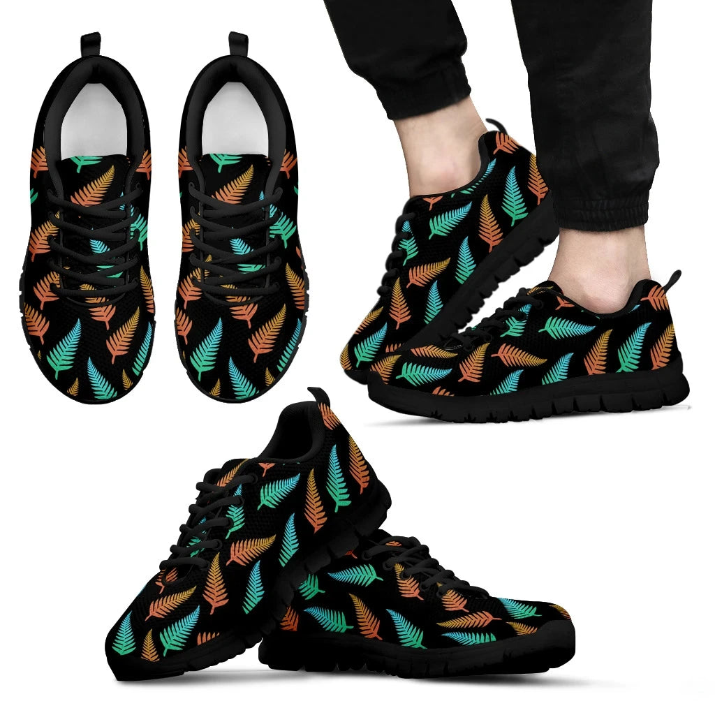 Colorful Silver Fern Pattern New Zealand Sneakers