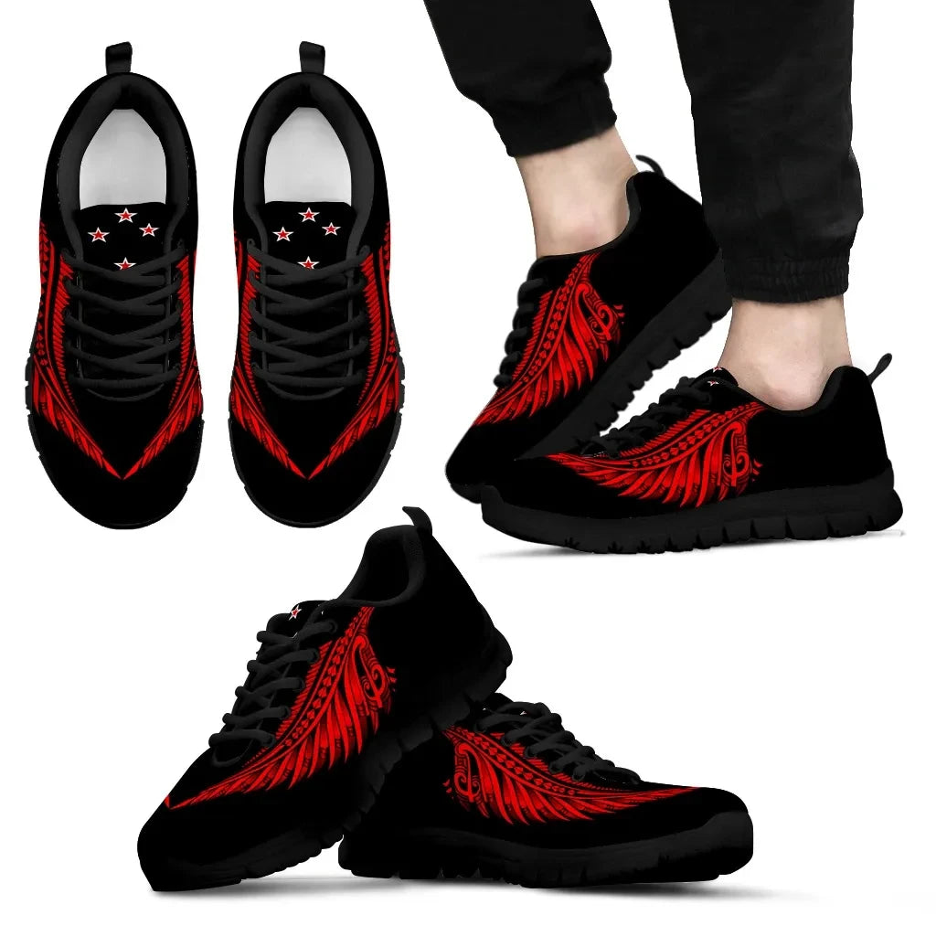 Aotearoa New Zealand Red Maori Fern Sneakers