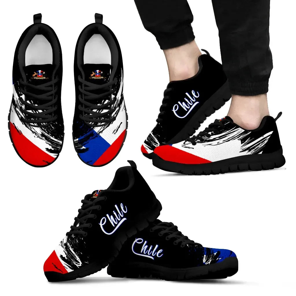 Chile Flag Sneakers Art Style