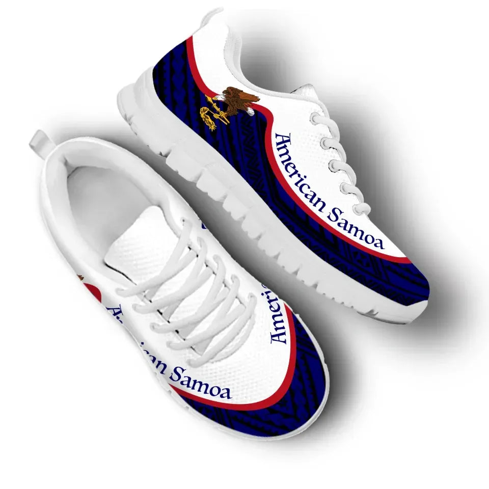 American Samoa Wave Sneakers Flag Color