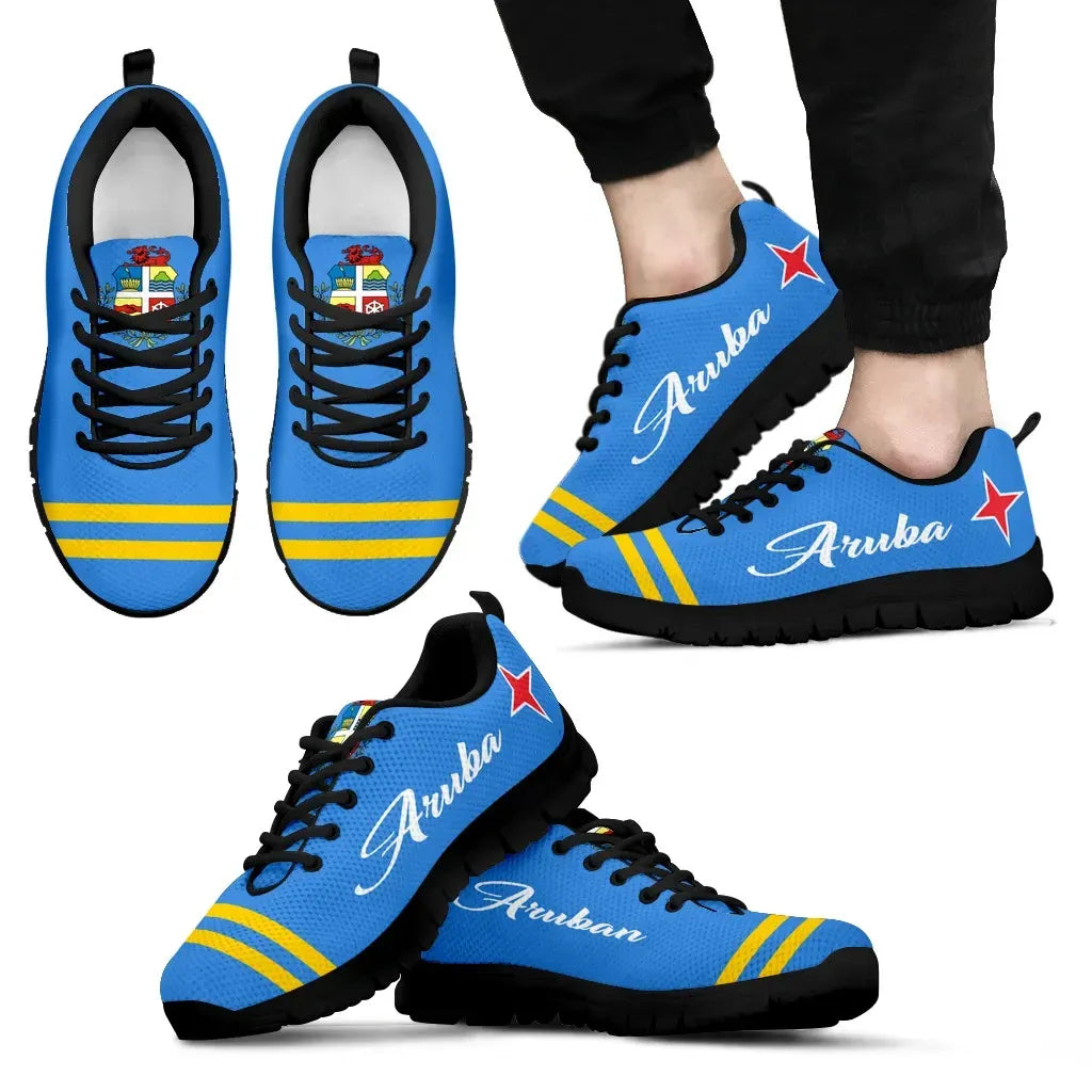 Aruba Flag And Coat Of Arms Sneakers