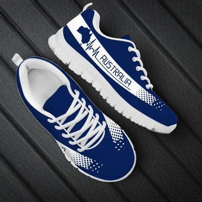 Australia Heartbeat Sneakers Map Blue Color