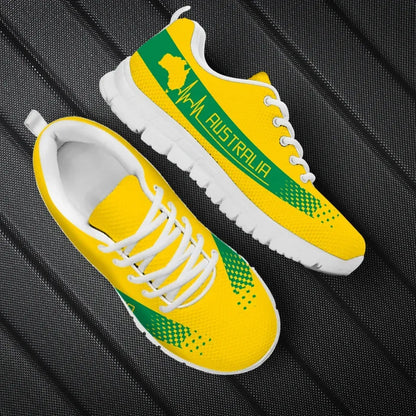 Australia Heartbeat Sneakers Map Gold Color