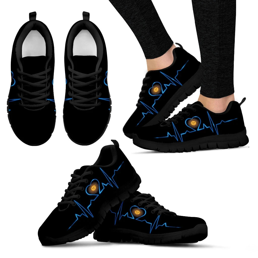 Argentina Heart Beat Men's / Women's Sneakers Shoes Th7