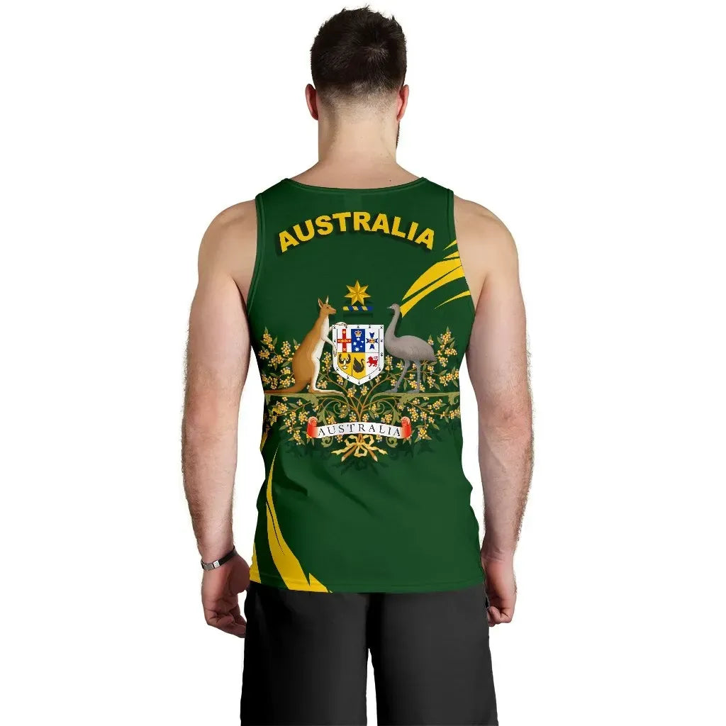 Australia Tank Top Men, Australia Round Coat Of Arms