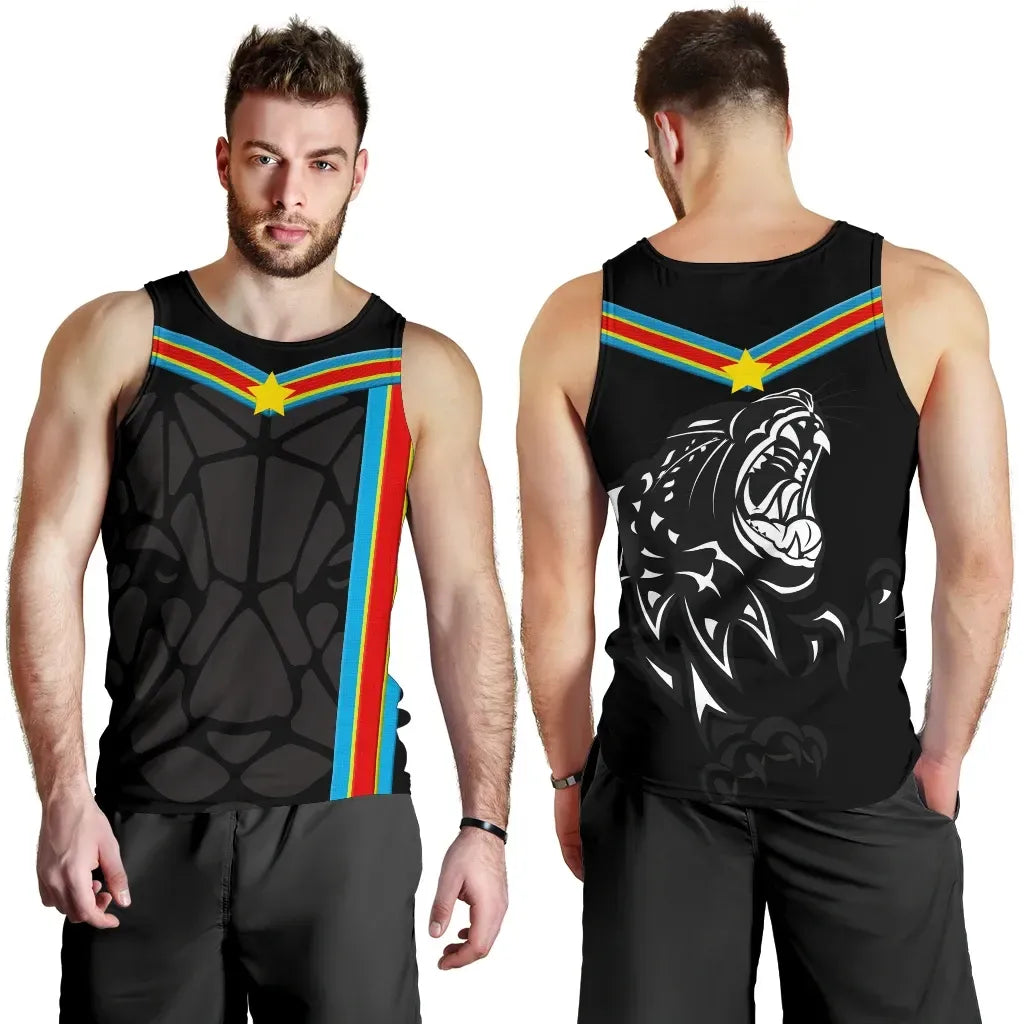 Africa Men's Tank Top Democratic Republic of the Congo Flag Color