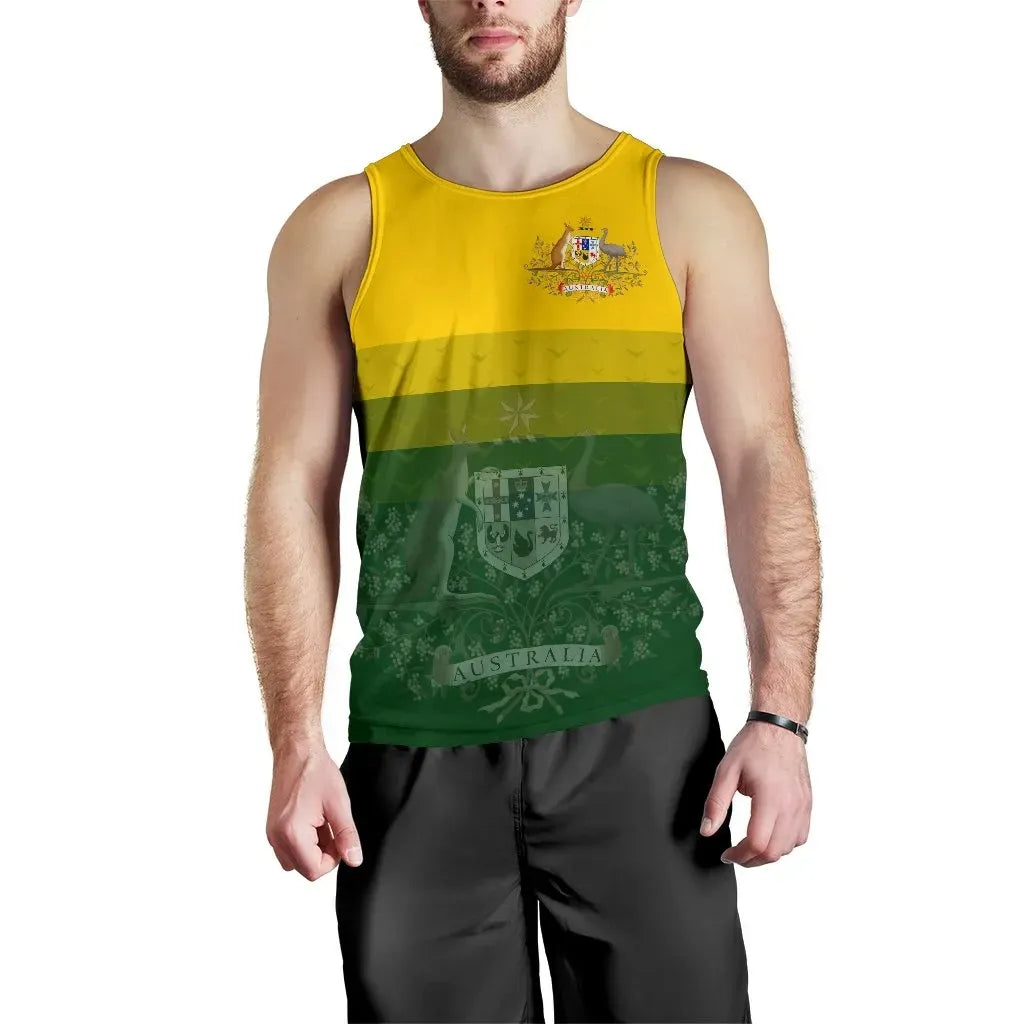 Australia Tank Top Coat Of Arms Radiant Color Men