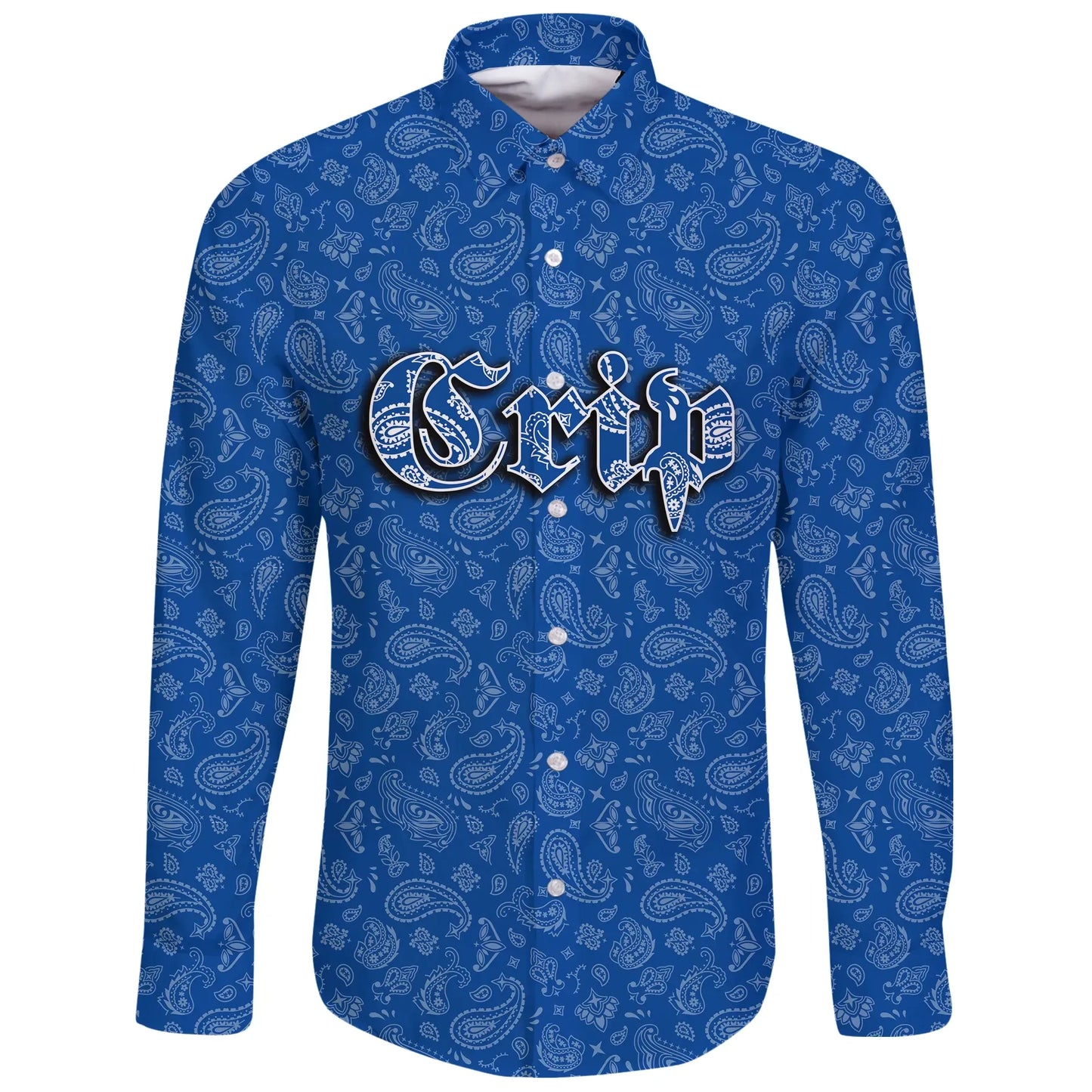 Crips Gang Long Sleeve Button Shirt
