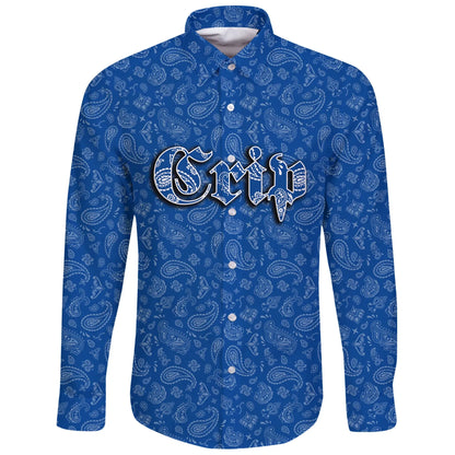 Crips Gang Long Sleeve Button Shirt