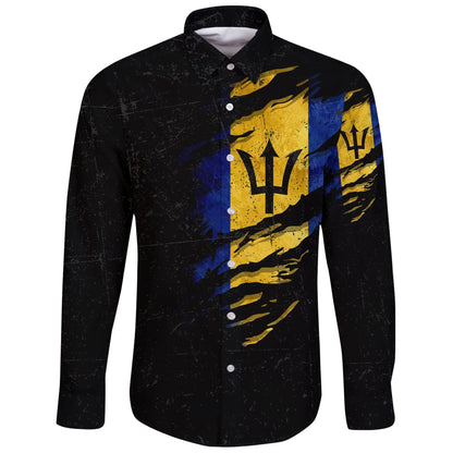 Barbados In Me Long Sleeve Button Shirt Special Grunge Style