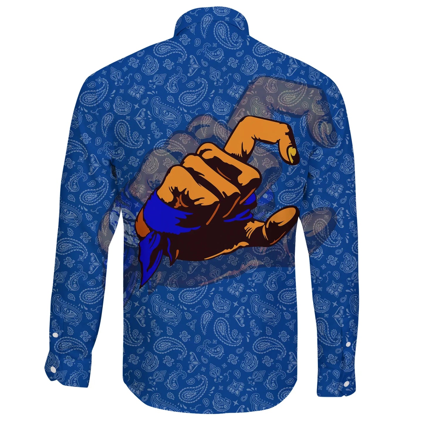 Crips Gang Long Sleeve Button Shirt
