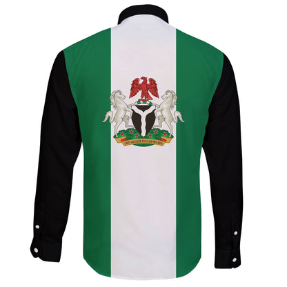 Nigeria Long Sleeve Button Shirt