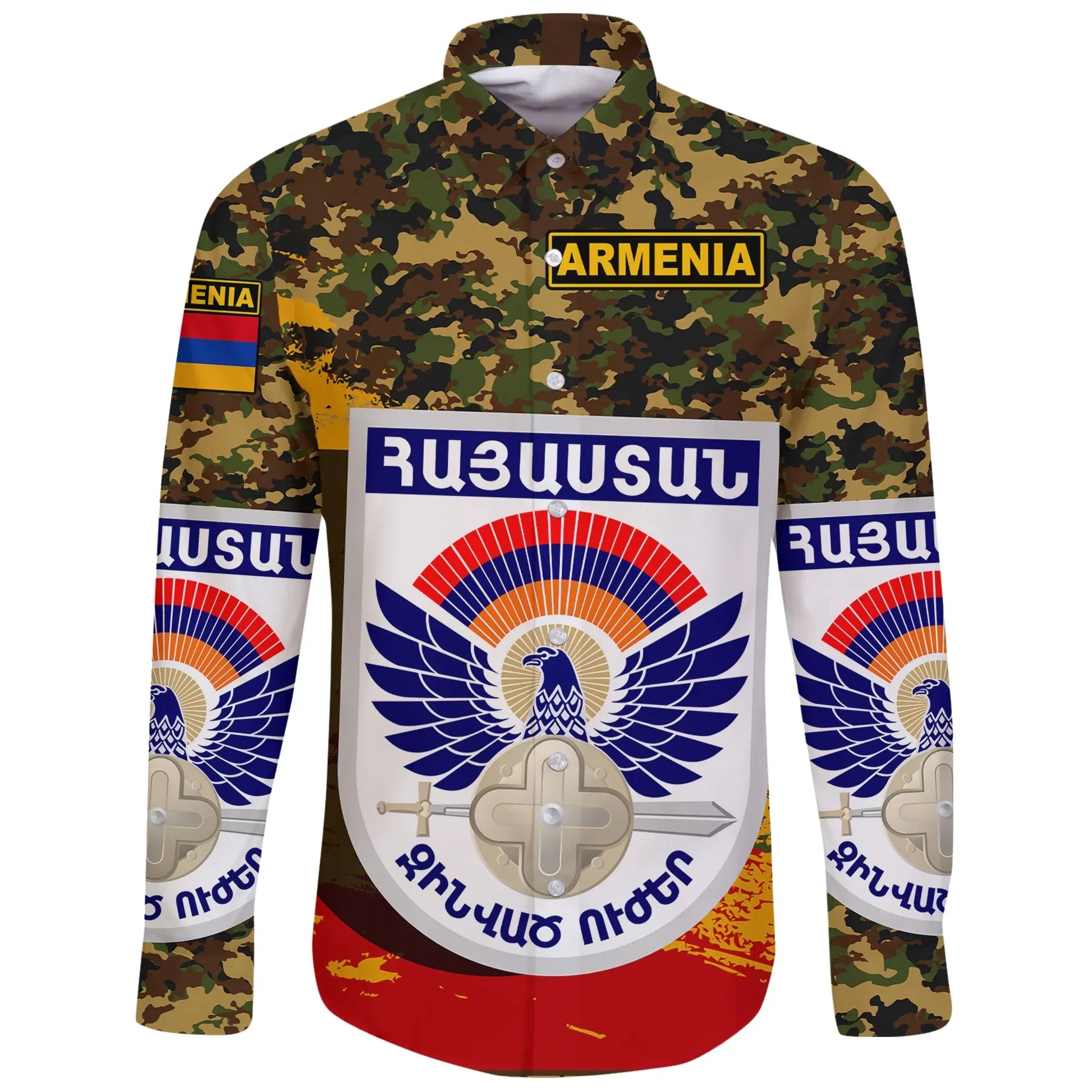 Armenian Army Long Sleeve Button Shirt