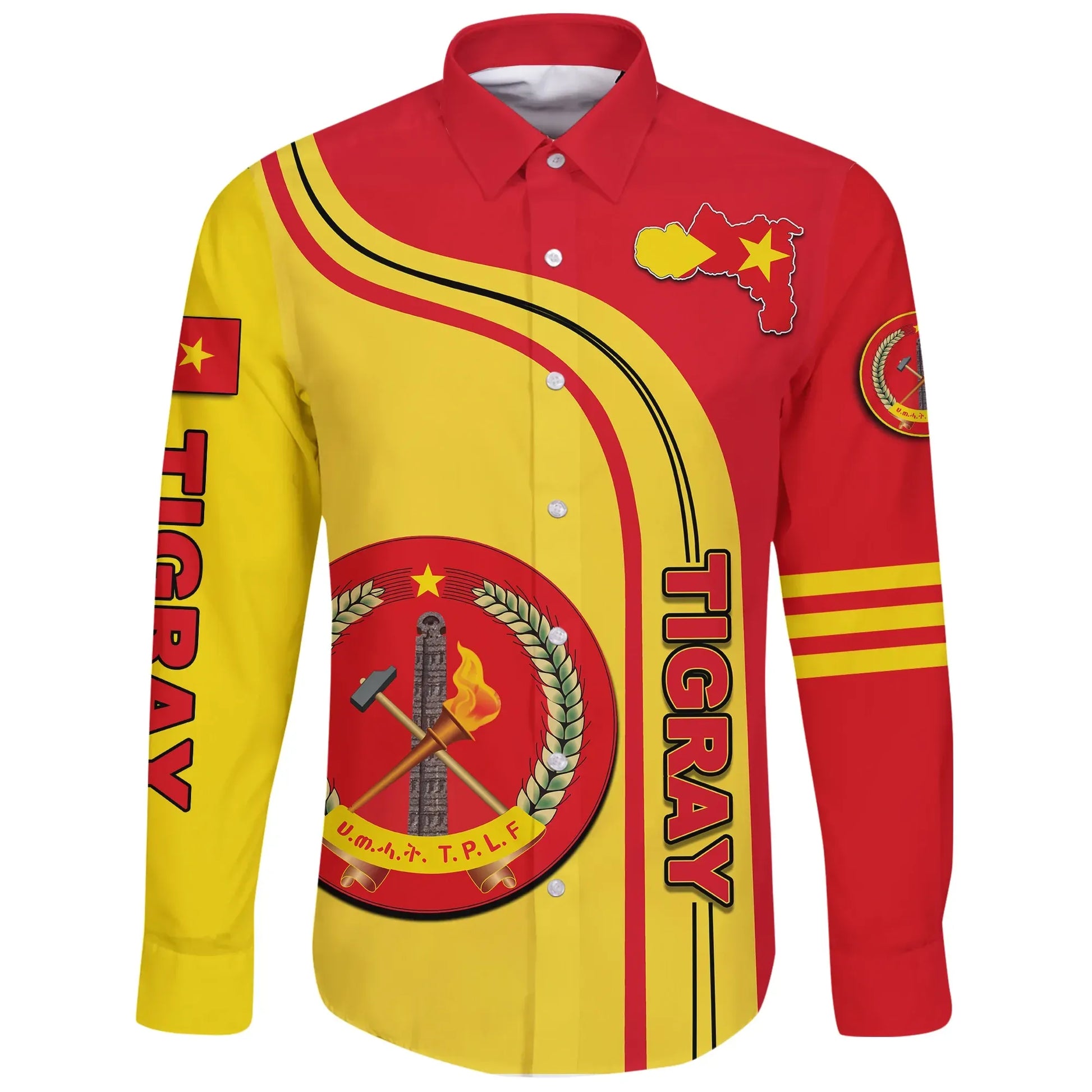 Tigray In Me Soul Long Sleeve Button Shirt
