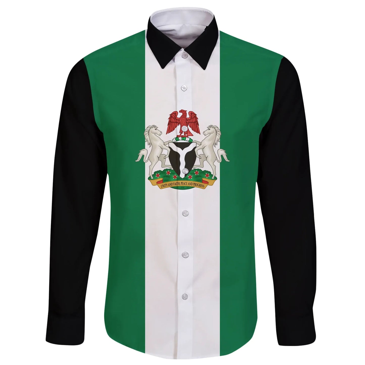 Nigeria Long Sleeve Button Shirt