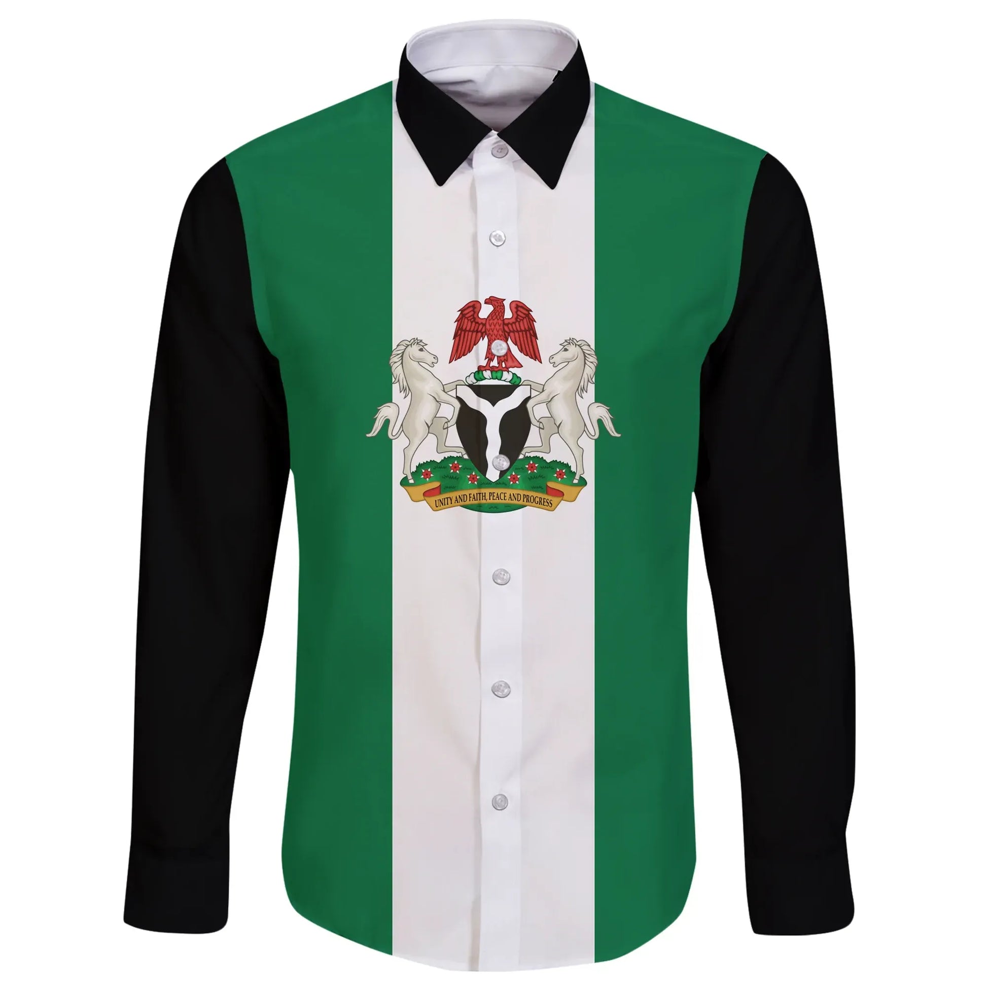 Nigeria Long Sleeve Button Shirt