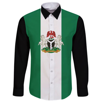 Nigeria Long Sleeve Button Shirt