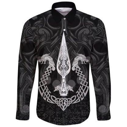 Long Sleeve Button Shirt Gungnir Of Odin And Drakkar