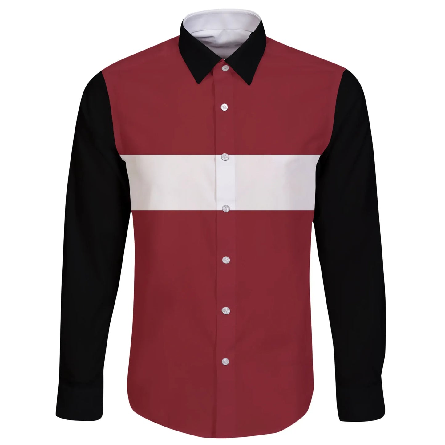 Latvia Long Sleeve Button Shirt