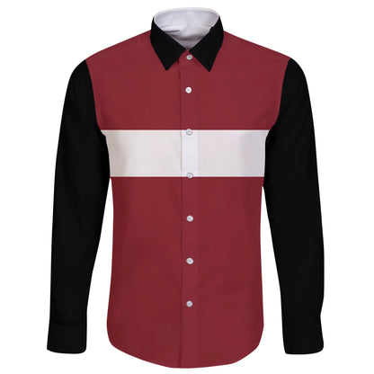 Latvia Long Sleeve Button Shirt