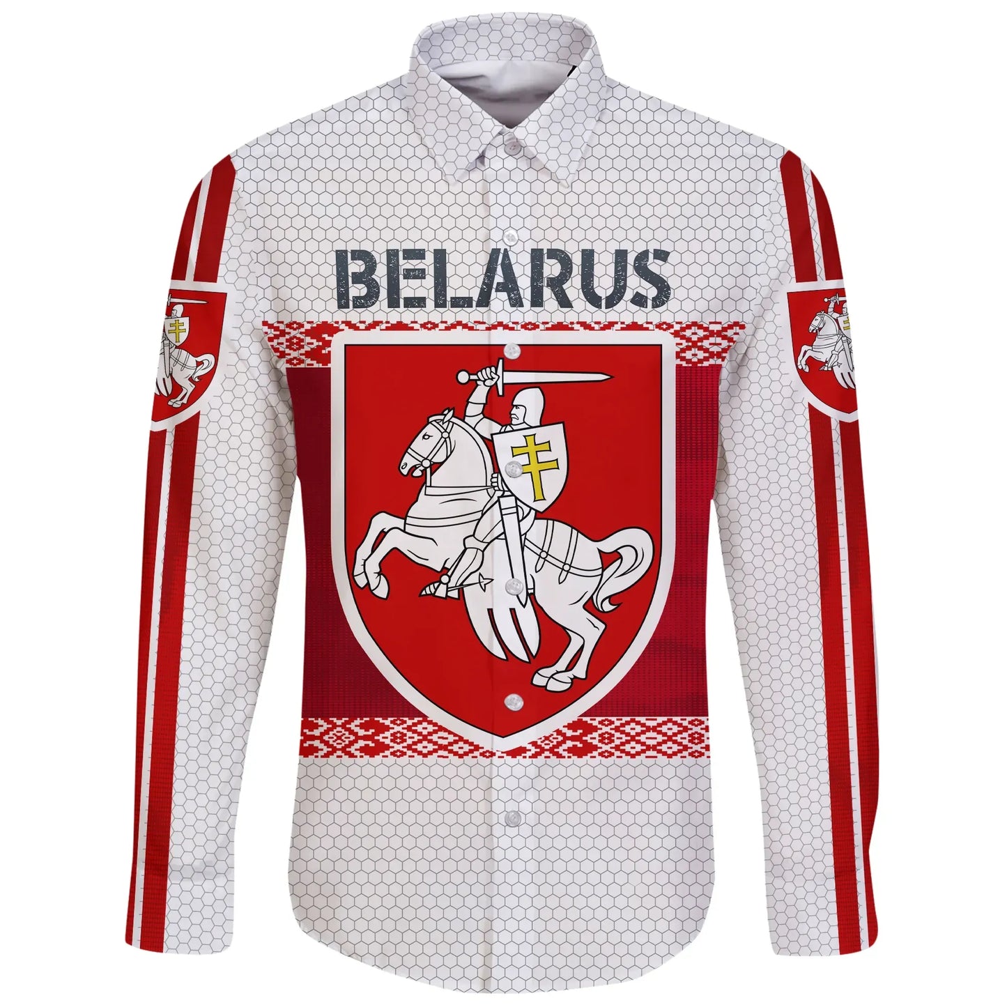 Belarus Coat Of Arms Long Sleeve Button Shirt Special