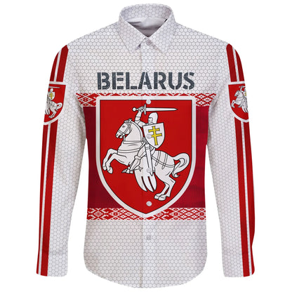 Belarus Coat Of Arms Long Sleeve Button Shirt Special