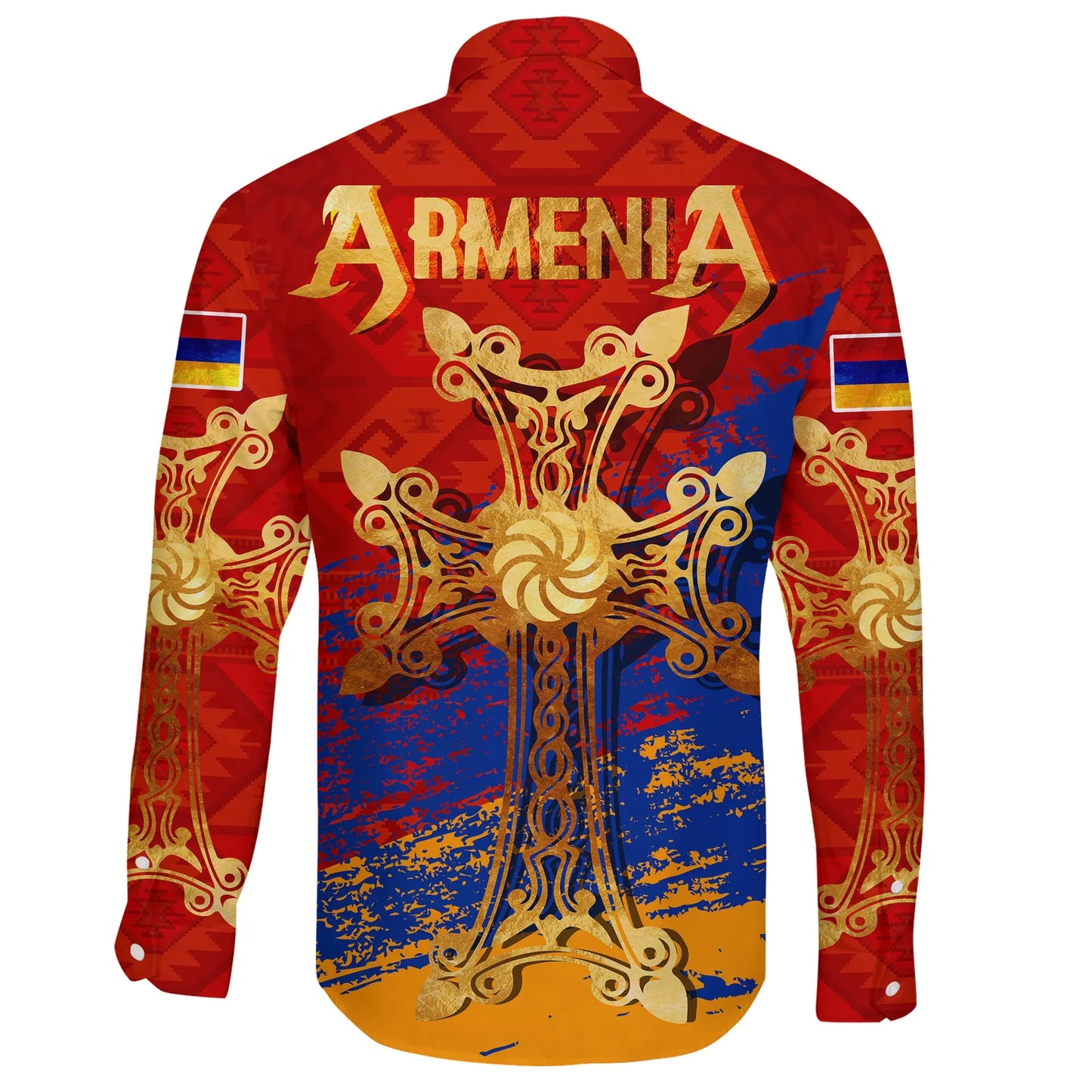 Armenia Khachkar, Armenian Cross Special Long Sleeve Button Shirt