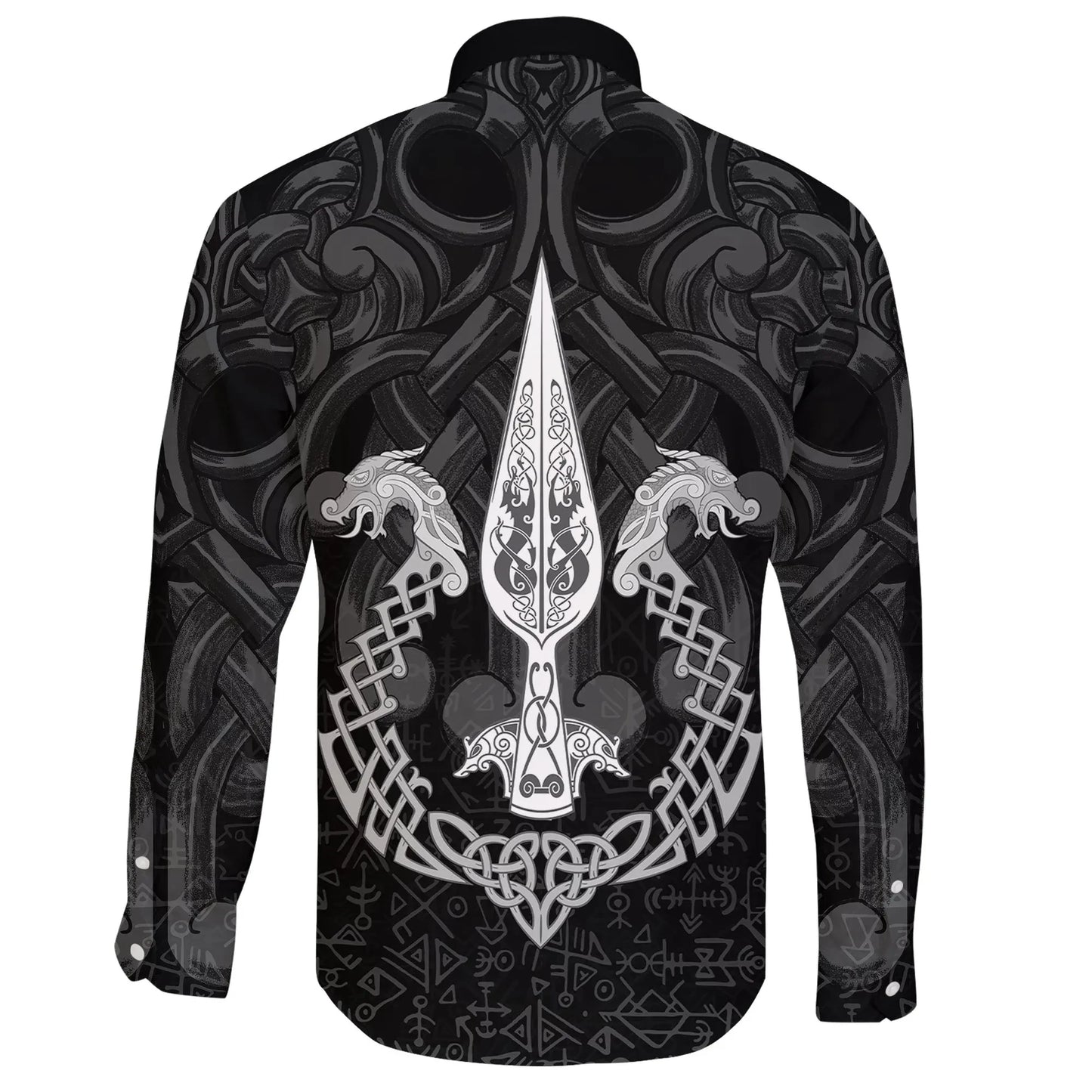 Long Sleeve Button Shirt Gungnir Of Odin And Drakkar