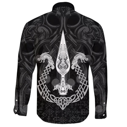 Long Sleeve Button Shirt Gungnir Of Odin And Drakkar