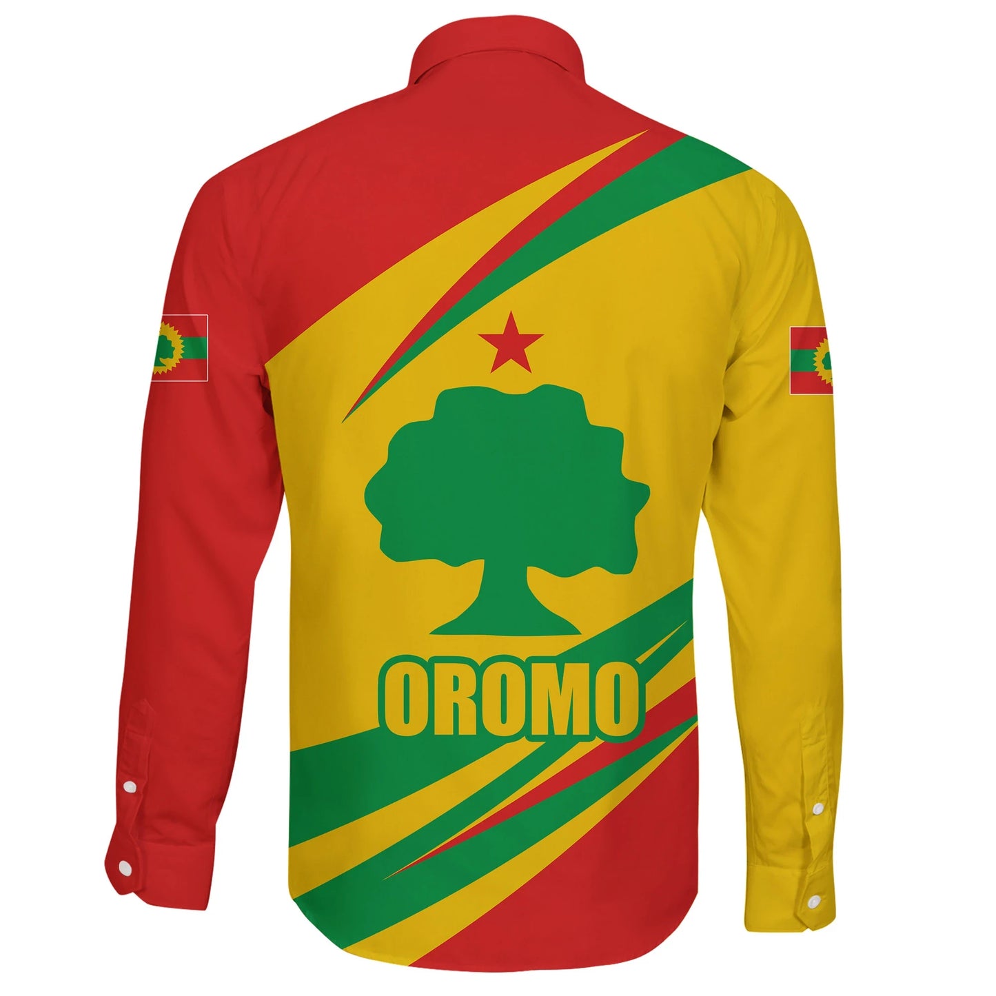 Oromo Long Sleeve Button Shirt Flag Fantasy