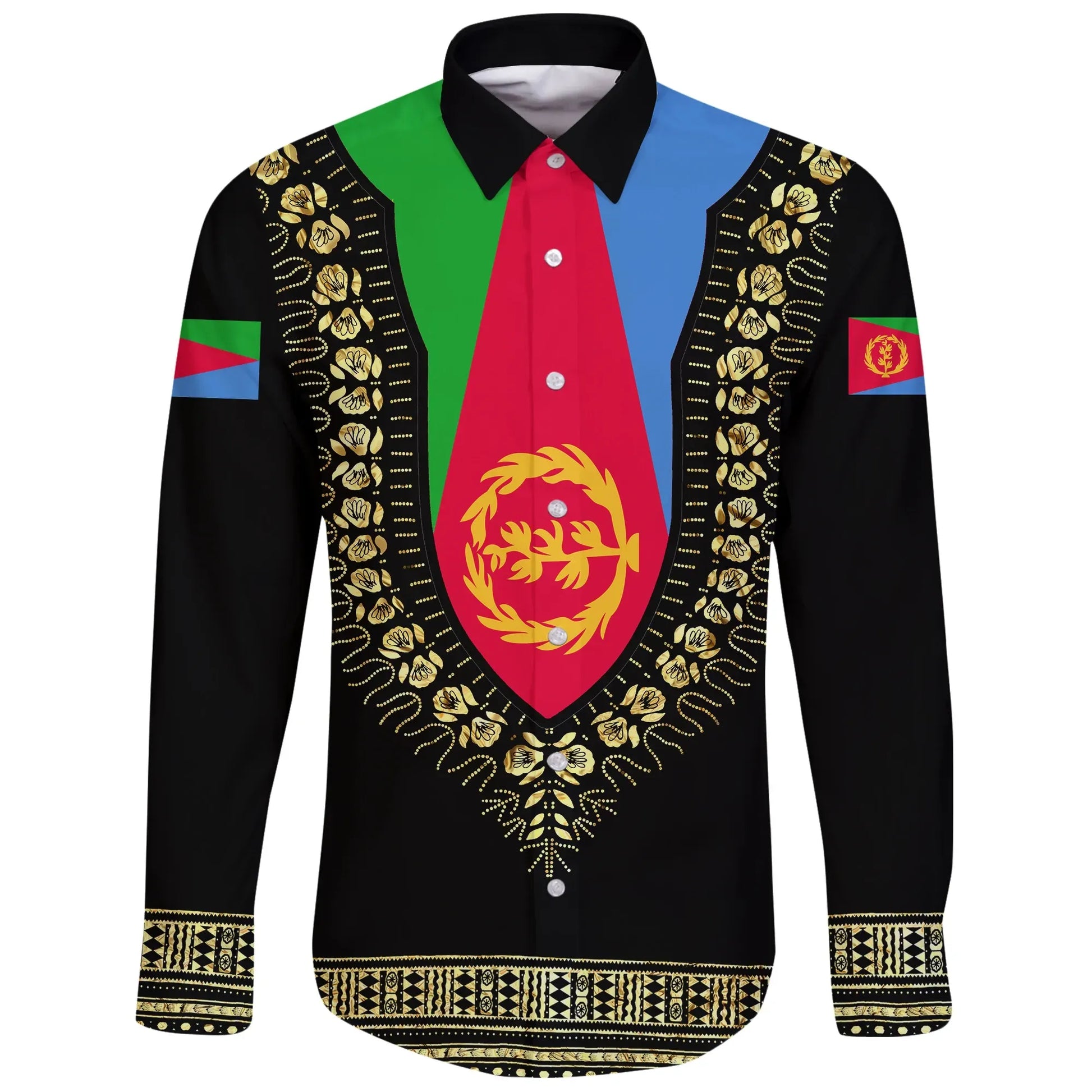 Eritrea Long Sleeve Button Shirt Dashiki