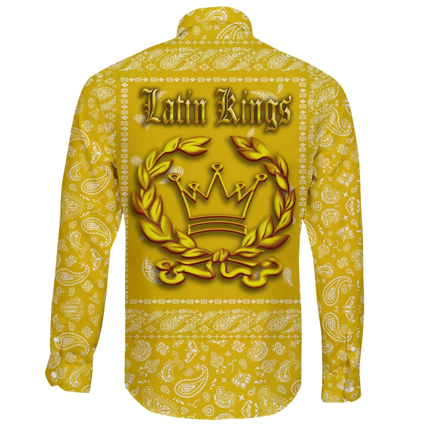 Latin Kings Gang Long Sleeve Button Shirt