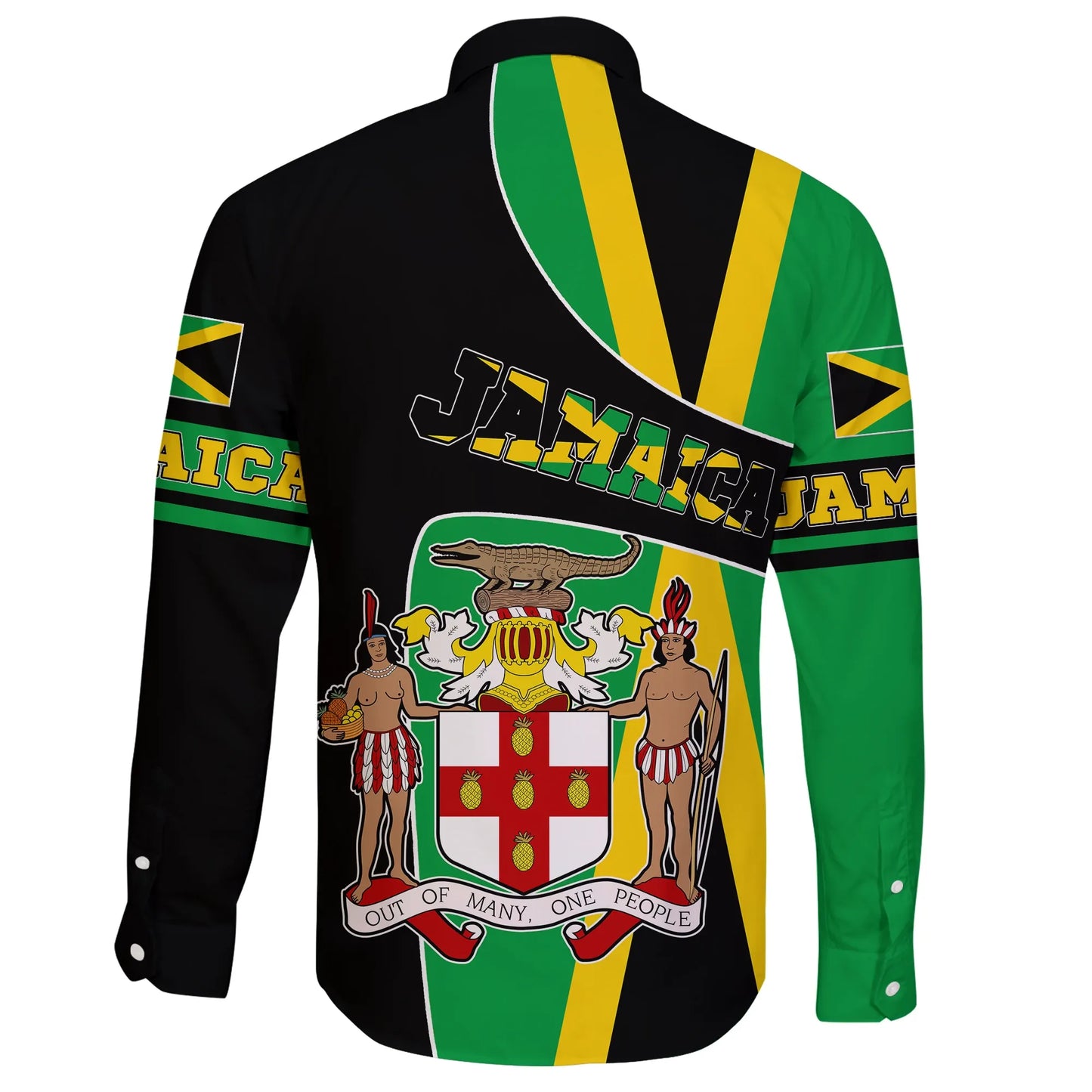 Jamaica Long Sleeve Button Shirt Coat Of Arms