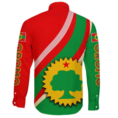 Oromo Long Sleeve Button Shirt Special Flag