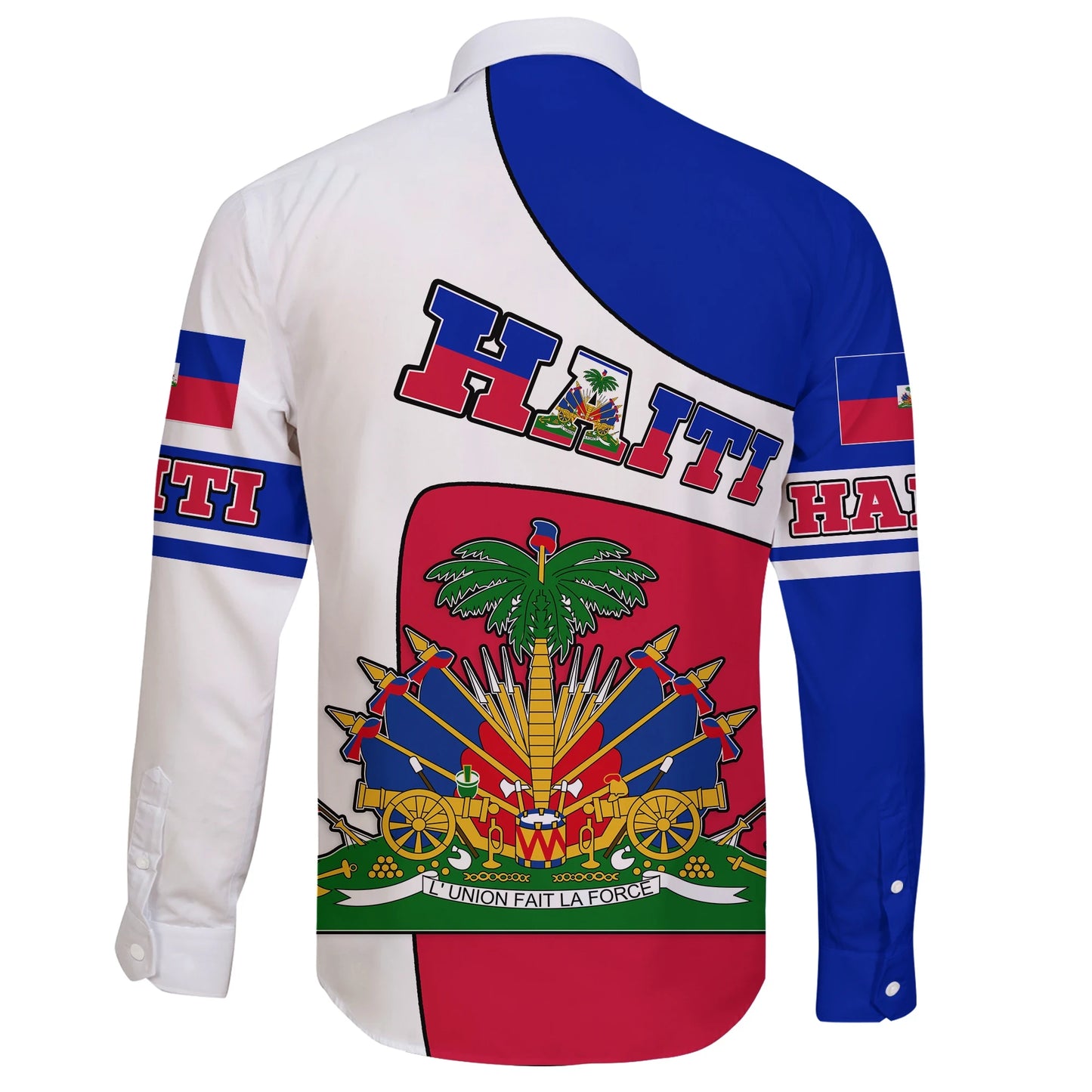 Haiti Long Sleeve Button Shirt Coat Of Arms