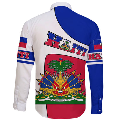 Haiti Long Sleeve Button Shirt Coat Of Arms