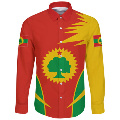 Oromo Long Sleeve Button Shirt Flag Active
