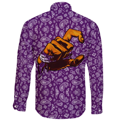 Grape Street Crips Long Sleeve Button Shirt