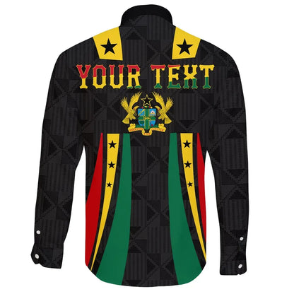 Custom Ghana Lifestyle Long Sleeve Button Shirt