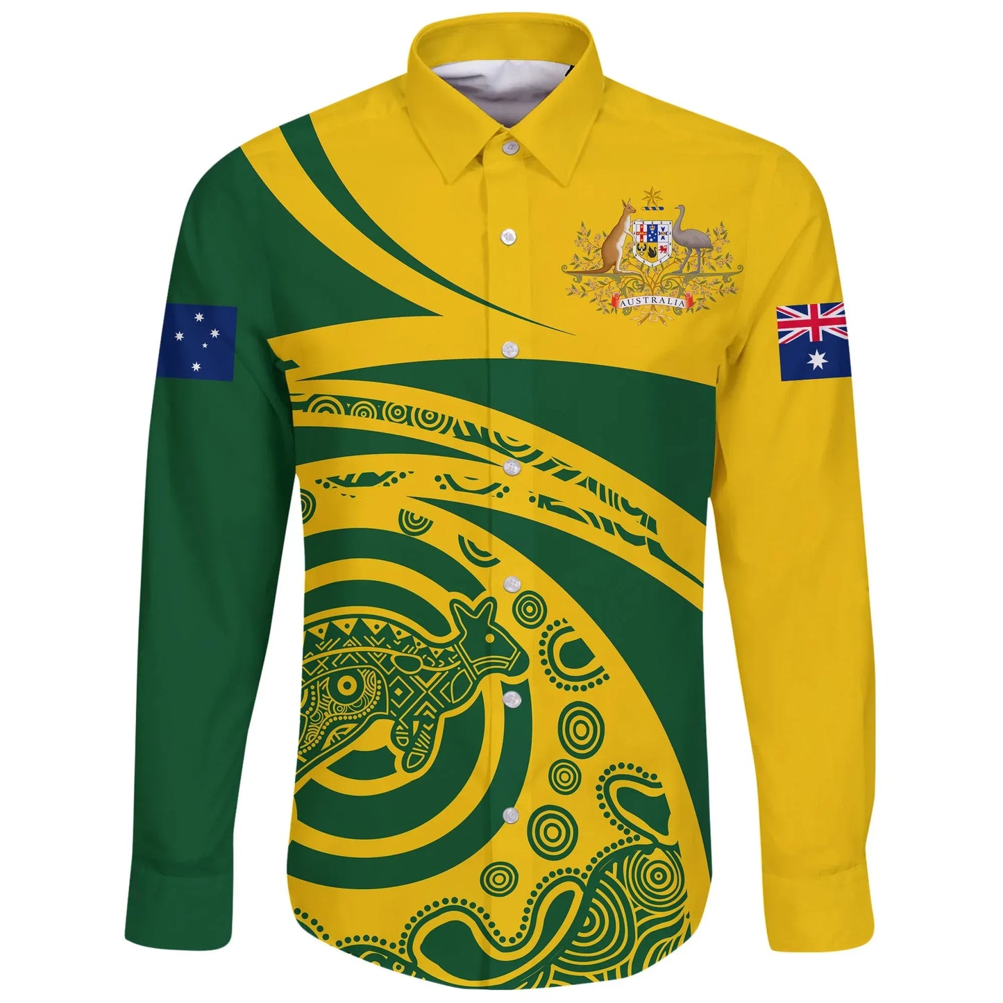 Australia Long Sleeve Button Shirt N Kangaroo