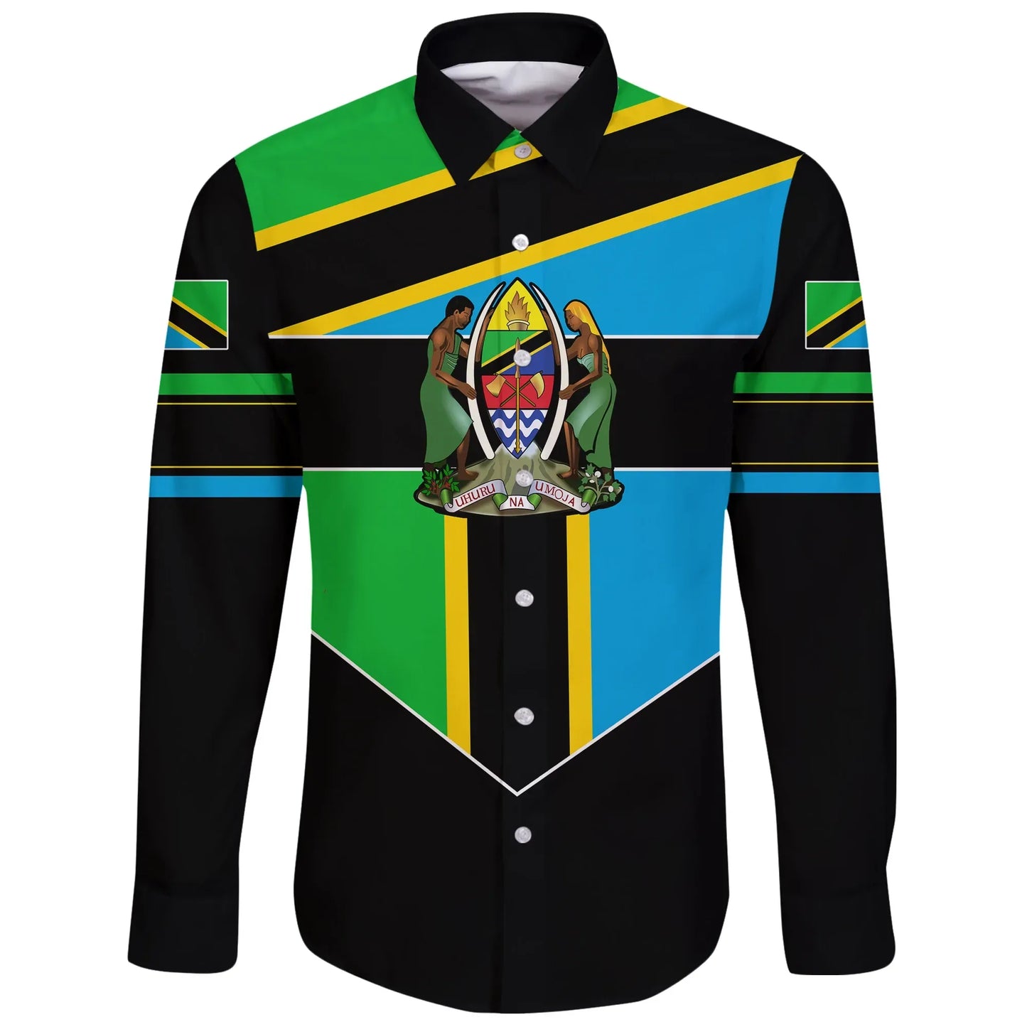 Tanzania Long Sleeve Button Shirt Tanzania Unity Style