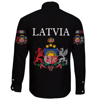 Latvia United Long Sleeve Button Shirt