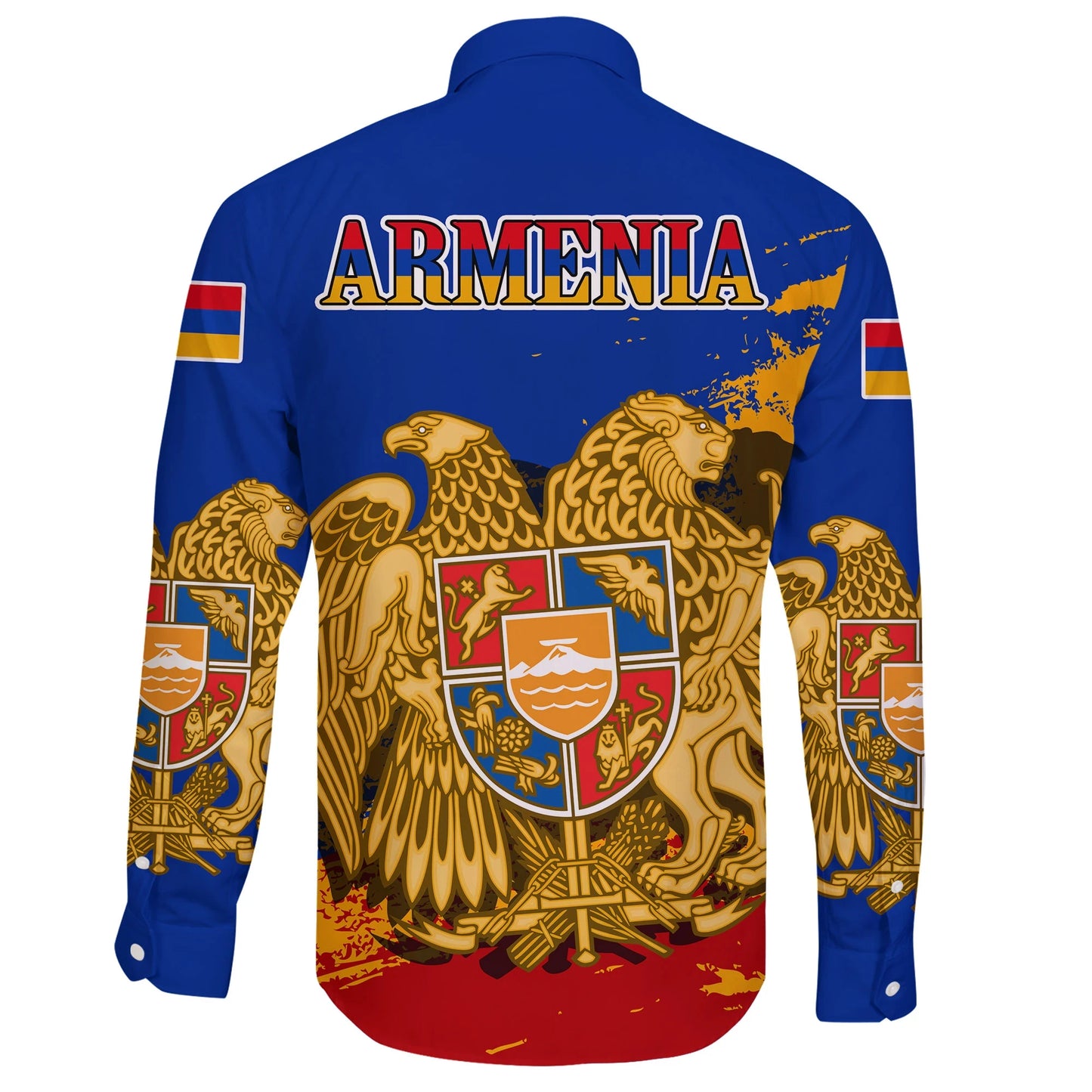 Armenia Special Long Sleeve Button Shirt Blue Version