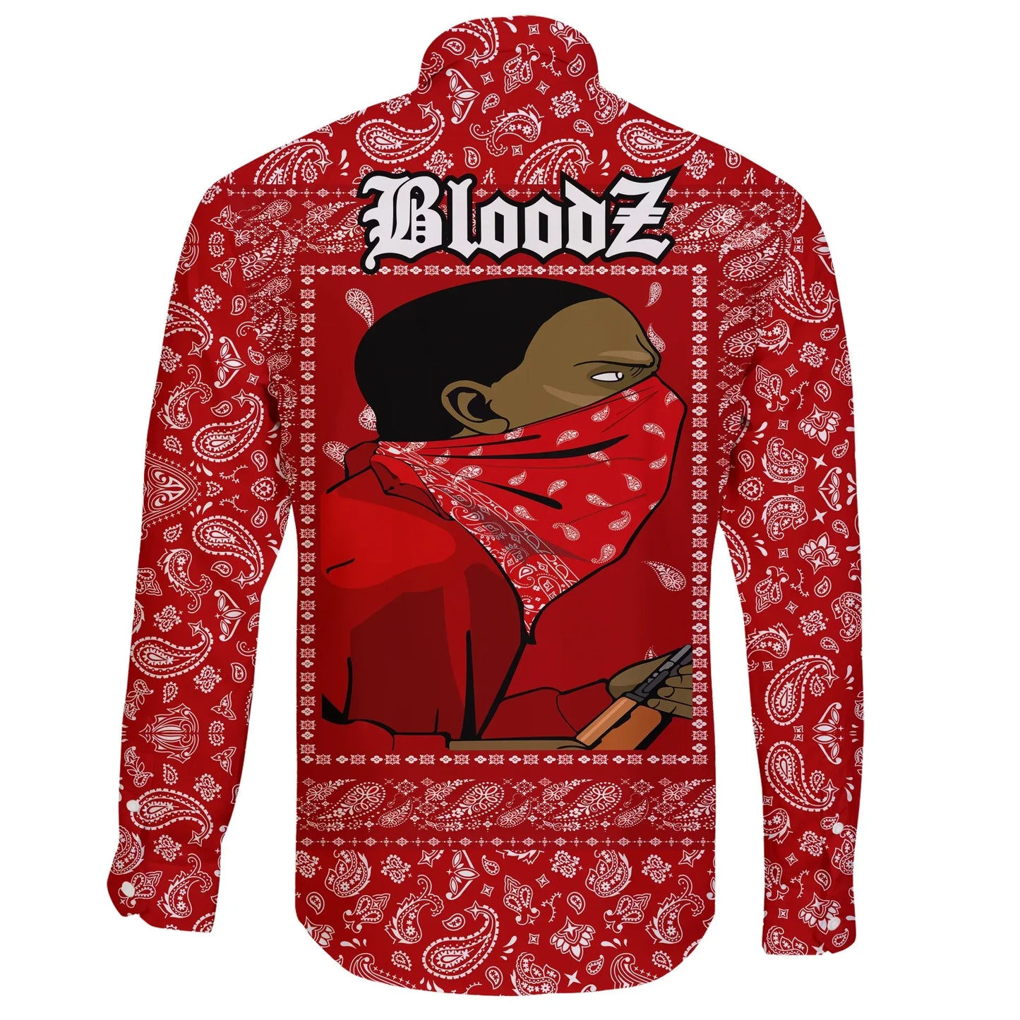 Blood Gang Long Sleeve Button Shirt
