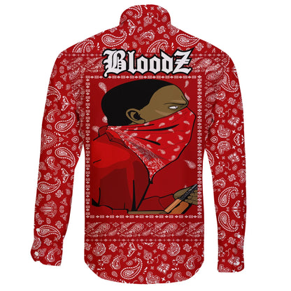Blood Gang Long Sleeve Button Shirt
