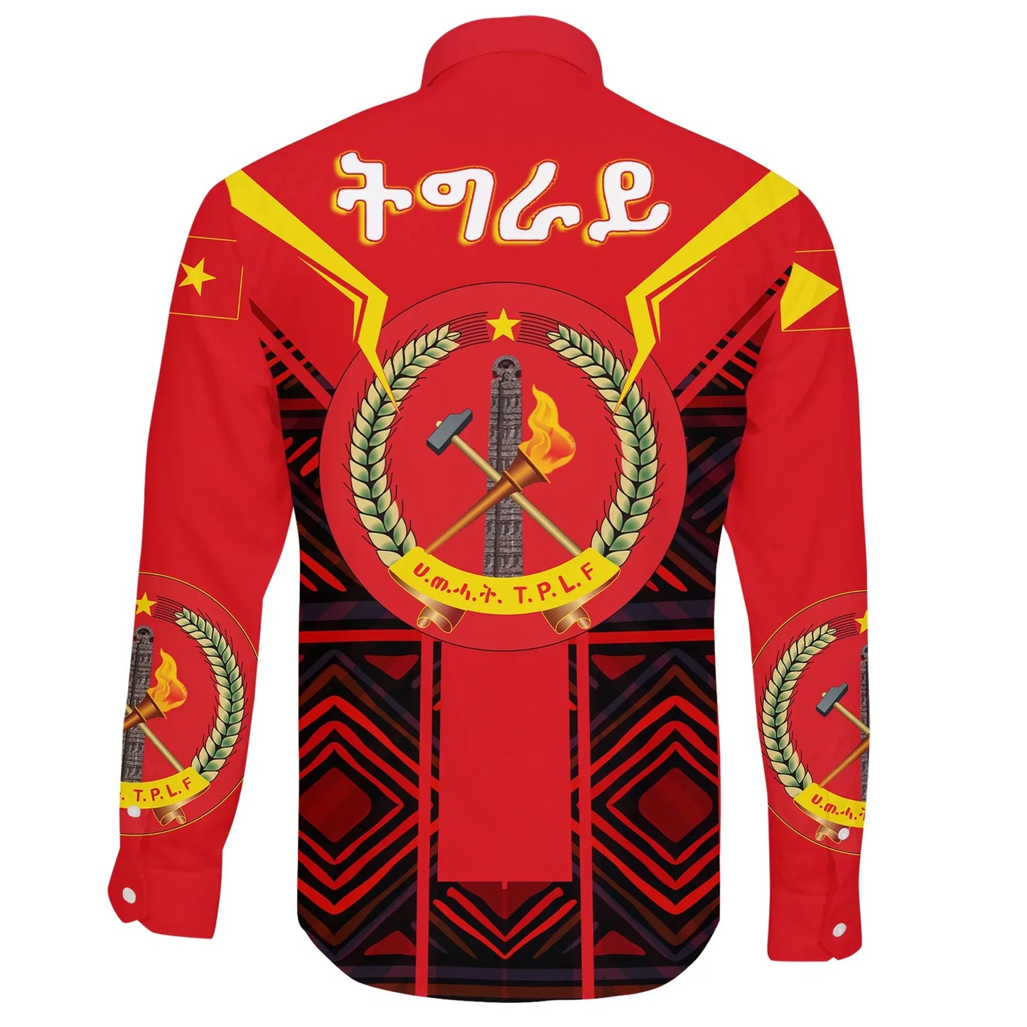 Tigray Long Sleeve Button Shirt Coat Of Arms New