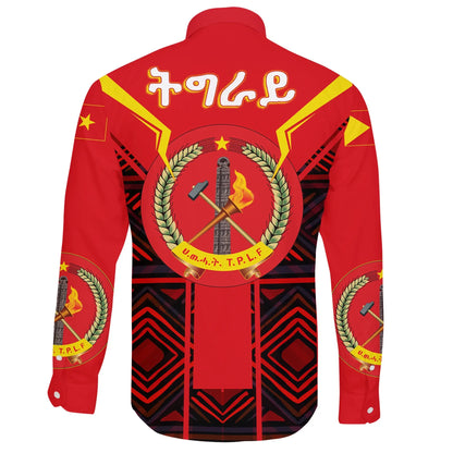 Tigray Long Sleeve Button Shirt Coat Of Arms New