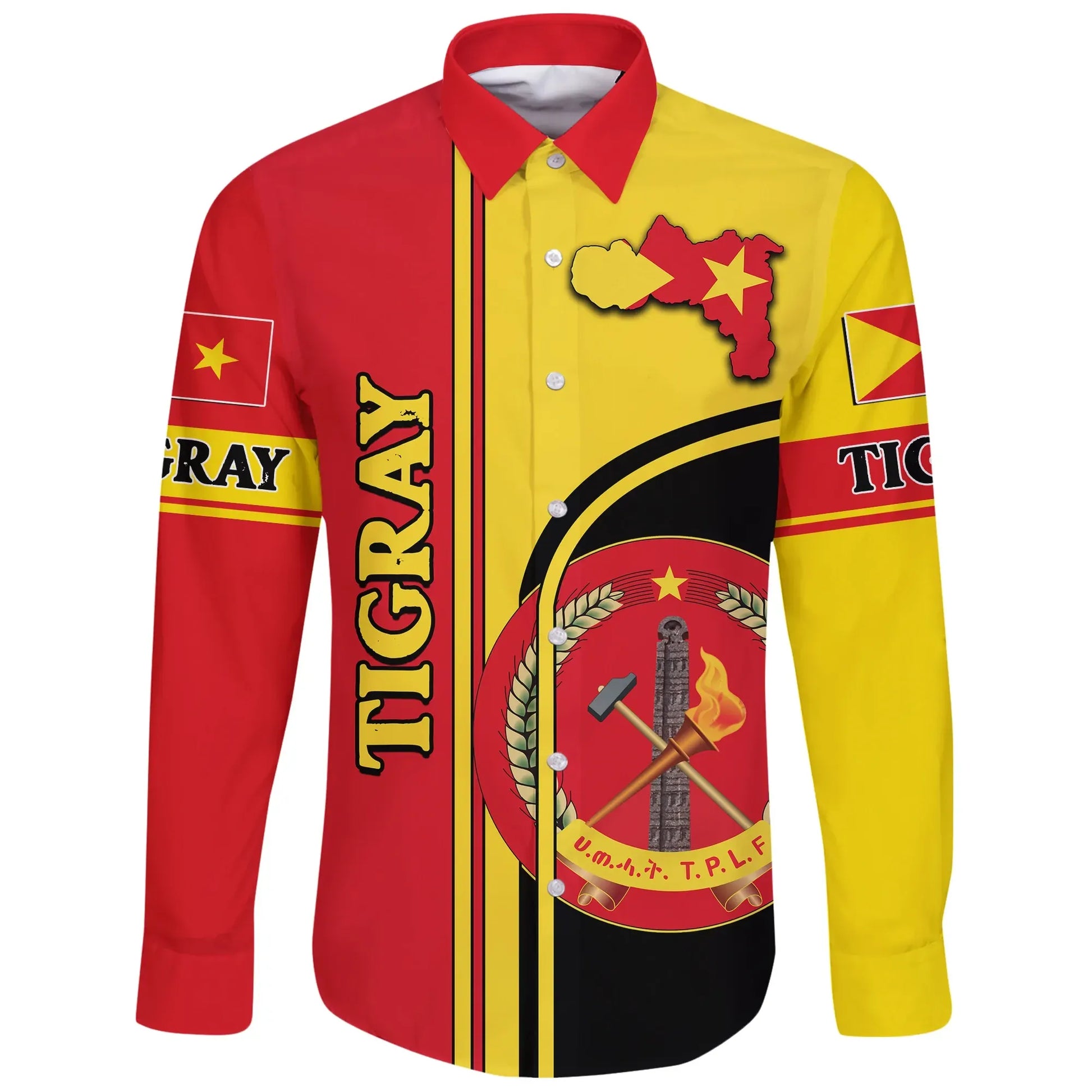 Tigray Long Sleeve Button Shirt New Coat Of Arms New