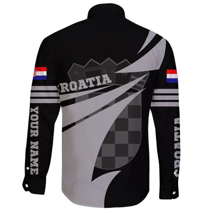 Croatia Long Sleeve Button Shirt Flag Jersey